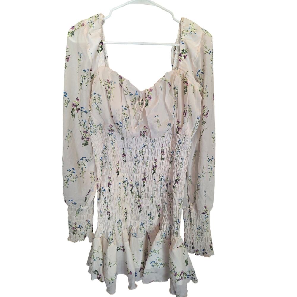 Nasty Gal Coquette Mini Dress 12 Womens Cottage Core Off Shoulder‎ Long Sleeve